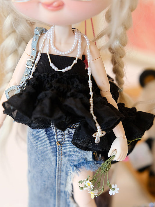 Asymmetrical Ruffle Cake Skirt | Fits 1/6 BJD, Blythe Dolls