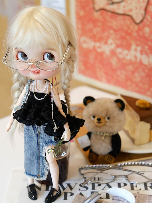 Asymmetrical Ruffle Cake Skirt | Fits 1/6 BJD, Blythe Dolls