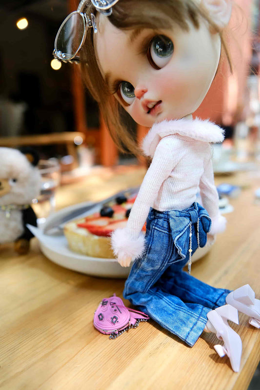 Bowknot Denim Pants for 1/6 BJD & Blythe Dolls