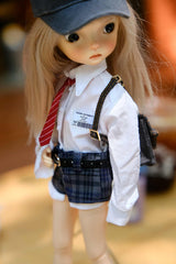 Preppy Style Doll Shirt & Shorts Set for 1/6 BJD/Blythe--white