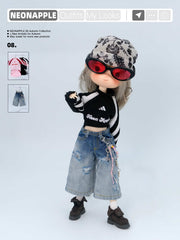 Gradient-Wash Cropped Wide-Leg Jeans For Blythe & Bjd Dolls