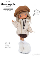 Korean Stripe Hooded Doll Jacket for BJD, Blythe