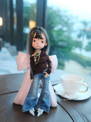 Off-Shoulder Knit Doll Top for blythe&bjd doll