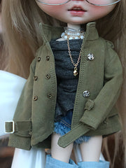 Relaxed Mini Trench Coat for Blythe & BJD Doll