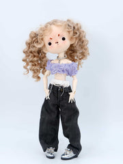 Sweet & Spicy Cropped Puff Sleeve Top for OB22/OB24 Dolls | Y2K Doll Outfit