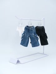 Vintage Washed Denim Capri Pants for Dolls