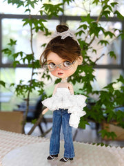 Pre order Asymmetrical Ruffle Cake Skirt | Fits 1/6 BJD, Blythe Dolls