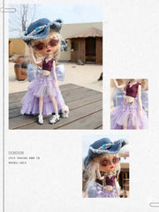 Candy Lace Camisole & Asymmetrical Tulle Skirt Set for BJD, Blythe