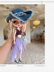 Candy Lace Camisole & Asymmetrical Tulle Skirt Set for BJD, Blythe