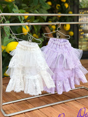 Candy Lace Camisole & Asymmetrical Tulle Skirt Set for BJD, Blythe