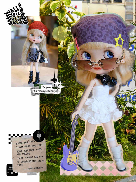 Dark Cake Dress – Sweet Punk Ruffle Outfit for OB22/OB24 Dolls