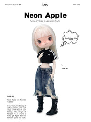 Distressed Denim Skirt for BJD & Blythe Outfit