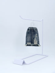 Distressed Denim Skirt for BJD & Blythe Outfit