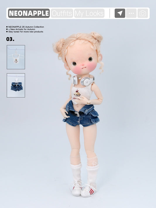 Fitted Graphic Tank Top For Blythe & Bjd Dolls