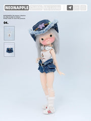 Fold-Over Waist Denim Shorts For Blythe & Bjd Dolls