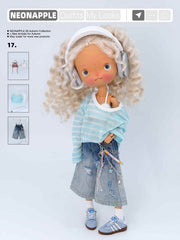 Gradient-Wash Cropped Wide-Leg Jeans For Blythe & Bjd Dolls