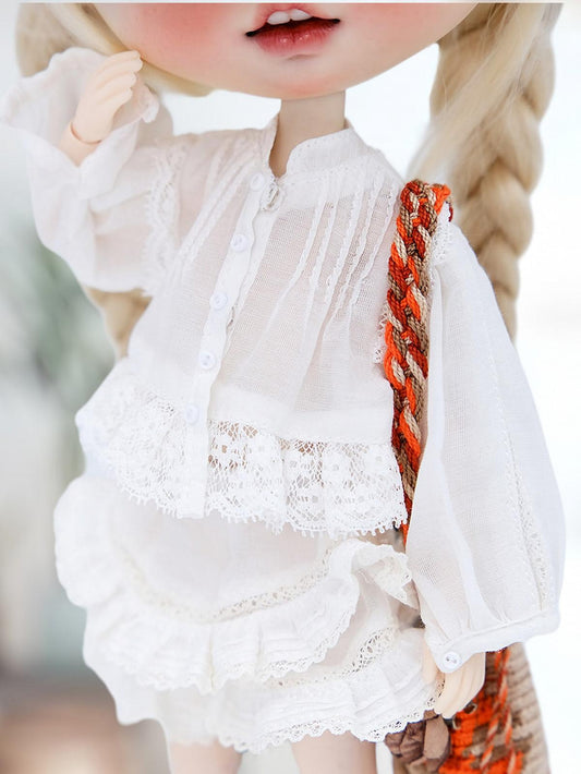 French Lace Blouse | Elegant Handmade Doll Fashion