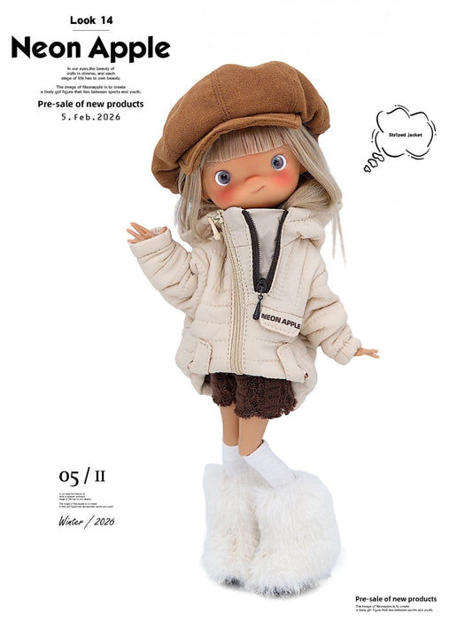 Korean Stripe Hooded Doll Jacket for BJD, Blythe