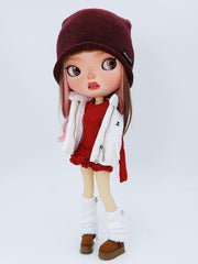 Lace-Trimmed Sweater For 1/6 BJD & Blythe Dolls(only red)