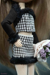 Miu Style Princess Set – Knit Sweater + Tube Top + Furry Mini Skirt