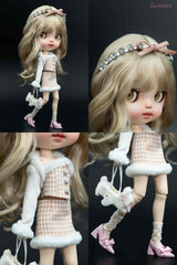 Miu Style Princess Set – Knit Sweater + Tube Top + Furry Mini Skirt