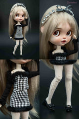 Miu Style Princess Set – Knit Sweater + Tube Top + Furry Mini Skirt