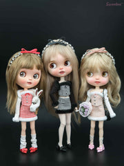 Miu Style Princess Set – Knit Sweater + Tube Top + Furry Mini Skirt