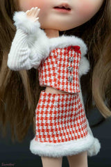 Miu Style Princess Set – Knit Sweater + Tube Top + Furry Mini Skirt