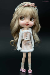 Miu Style Princess Set – Knit Sweater + Tube Top + Furry Mini Skirt