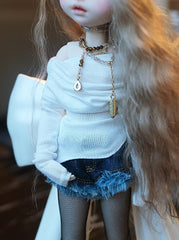 Off-Shoulder Knit Doll Top for blythe&bjd doll