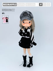 Oversized Soccer-Inspired Top & Skirt Set For Blythe & Bjd Dolls