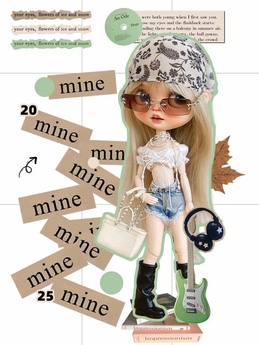 Sweet & Spicy Cropped Puff Sleeve Top for OB22/OB24 Dolls | Y2K Doll Outfit
