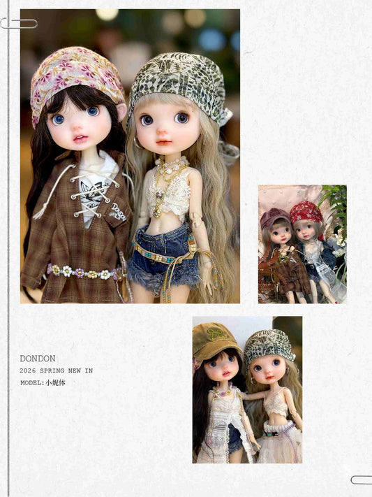 Vintage Boho Doll Bandana Headscarf for 1/6  BJD & Blythe  Dolls