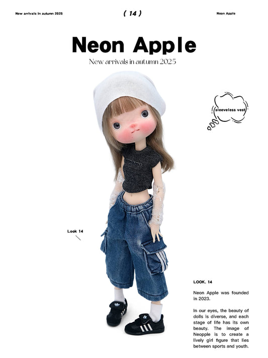 Vintage Washed Denim Capri Pants for Dolls