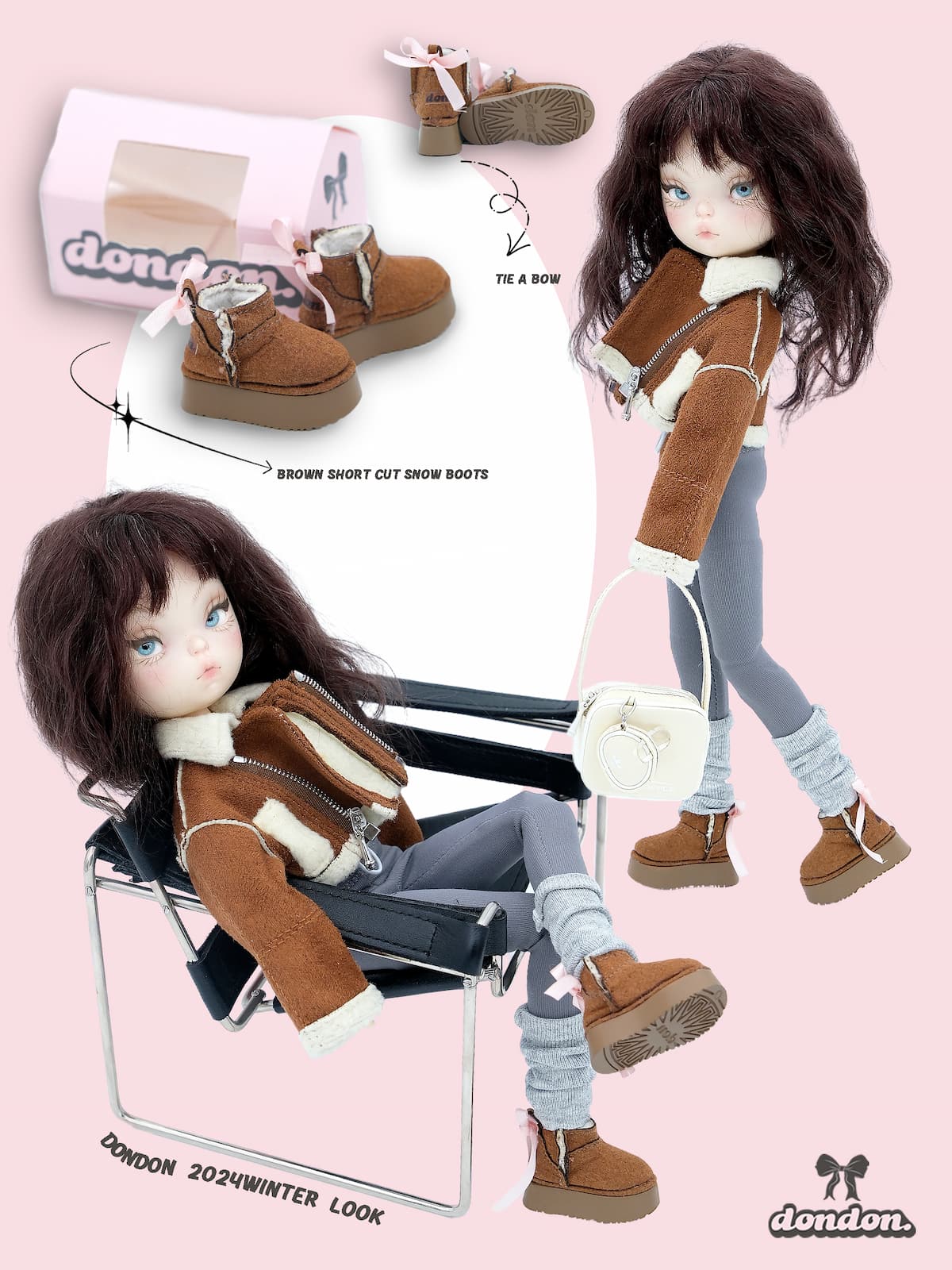 [BJD & Blythe Fashion Snow Boots] Mini Platform Short Boots